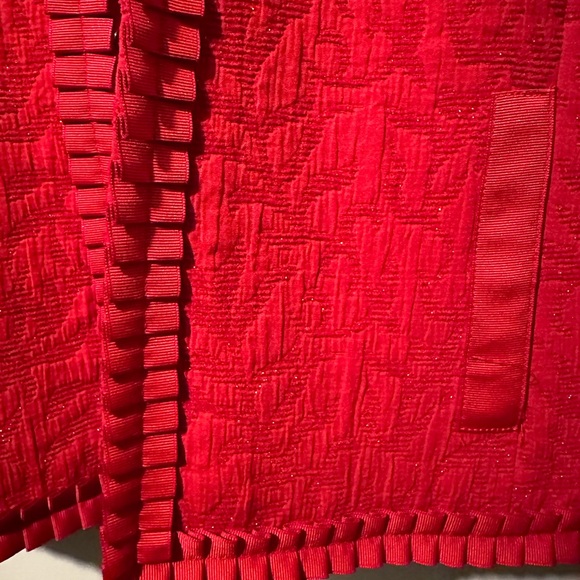 Coldwater Creek RED NWT Fabric Jacket P Large - Picture 6 of 12